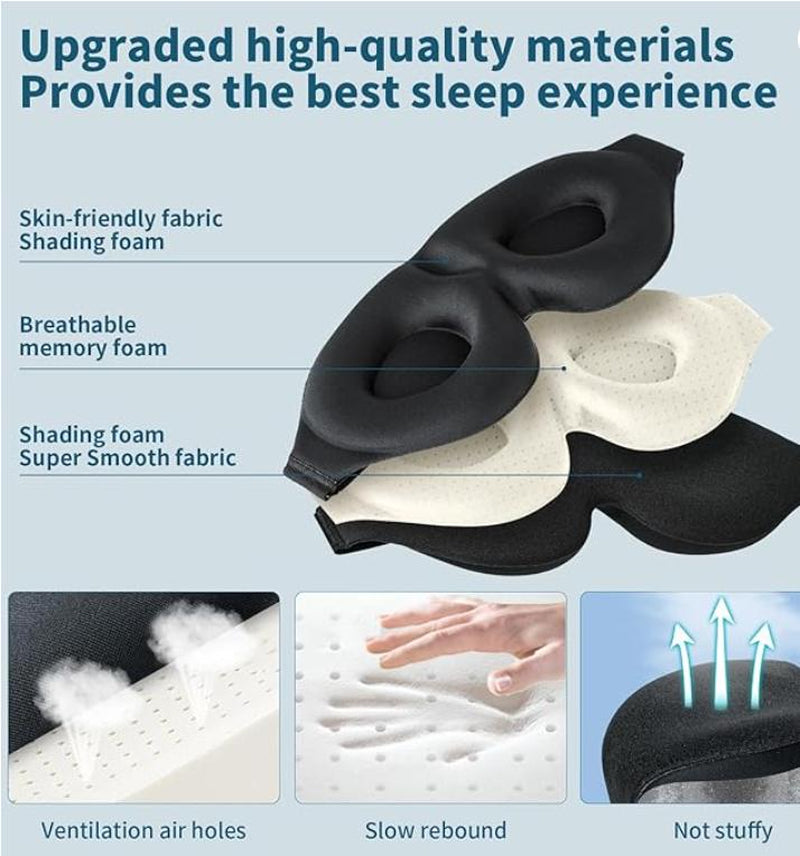 ZGGCD Sleep Mask for Side Sleeper, Light Blocking Sleeping Eye Mask for Women Men, 3D Contoured Cup Night Blindfold